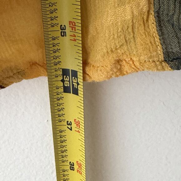 Boho Patchwork Silk Slip Dress Yellow Green Orange Floral Embroidery Festival M - Picture 7 of 7